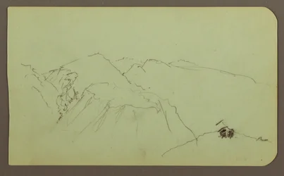 Tegning, fjellandskap; Versjon: Landskap, 1883