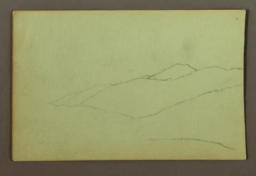 Tegning, fjellrygg, muligens 1856