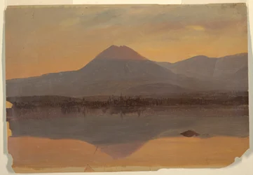 Tegning, Katahdin-fjellet fra Katahdin-sjøen, 1860–70