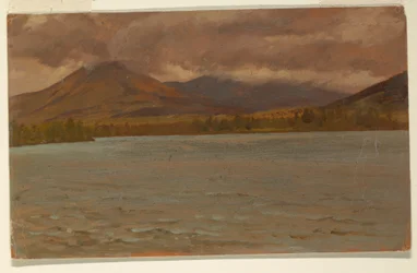 Tegning, Katahdin-fjellet fra Katahdin-sjøen, 1860–70