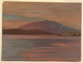 Tegning, Mt. Katahdin fra Togue-dammen, 1877