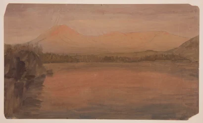 Tegning, Katahdin-fjellene og Turner-fjellene fra Katahdin-sjøen, 1860–78