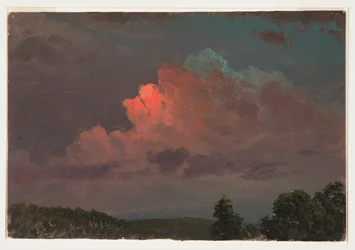 Tegning, Nattfall nær Olana, august 1872