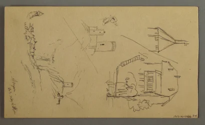 Tegning, plantestudier, plantenotater, foss, 1868