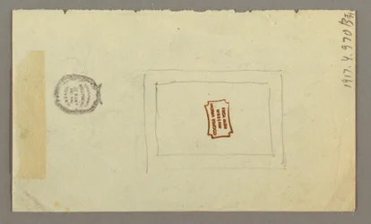 Tegning, rektangulært design, muligens 1868