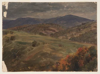 Tegning, scene i Catskill-elvene, 1870–80