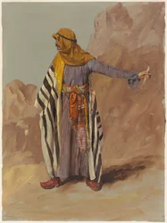 Tegning, stående beduin, sannsynligvis februar 1868