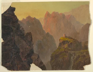 Tegning, studie fra et imaginært søramerikansk landskapquot;, 1853–55