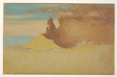 Tegning, studie av Cotopaxi, utbrudd, Ecuador, 1853