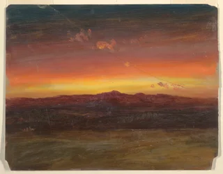Tegning, Solnedgang, 1860–70