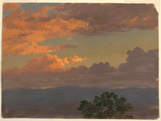 Tegning, Solnedgang, 1865
