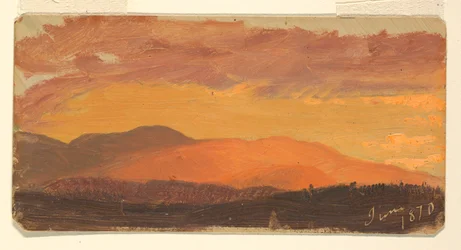 Tegning, solnedgang, Hudson Valley, juni 1870