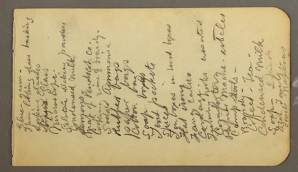 Tegning, forsyningsliste, muligens 1878