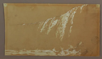 Tegning, The Canadian Falls og Goat Island ved Niagara-elven, muligens 1858