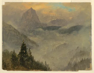Tegning, The Hochkalter, nær Berchtesgaden, 1868
