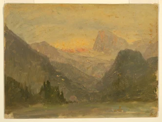 Tegning, The Watzmann, nær Berchtesgaden, 1868