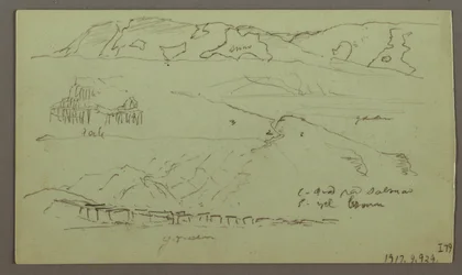 Tegning, dalen, muligens april 1868