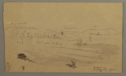 Tegning, dal, regnbue, muligens 1865–66