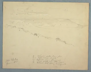 Tegning, utsikt fra Mount Salus, Jamaica, juni 1865