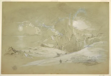 Tegning, Visjon av korset, Landskap med et fenomen, september 1868