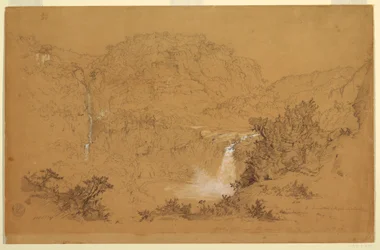 Tegning, Fosser nær Haciendaen, Chillo, Ecuador, 26. juni 1857