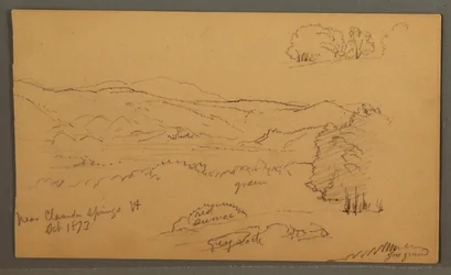 Tegning, Skogkledd dal, oktober 1873
