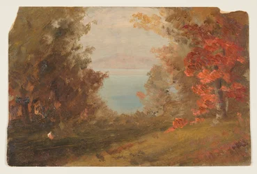 Tegning, skogsscene om høsten (Hudson, New York eller Maine), 1860–70