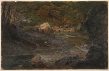 Tegning, Skogsbekk, 1850–60