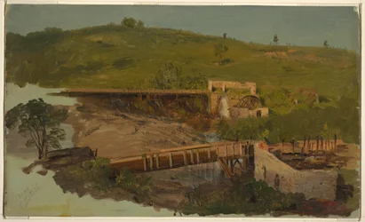 Hill with Viaducts and Ruined Mills, nær Catskill, New York