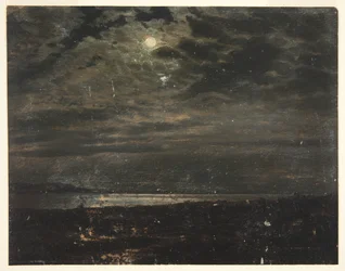 Månebelyst kyst (muligens Maine)