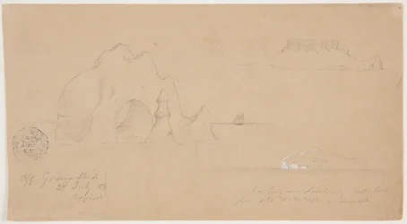 Skisser av isfjell, utenfor Greenspond, Newfoundland
