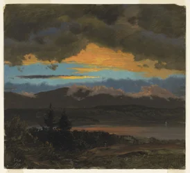 Solnedgang over Hudson Valley, New York