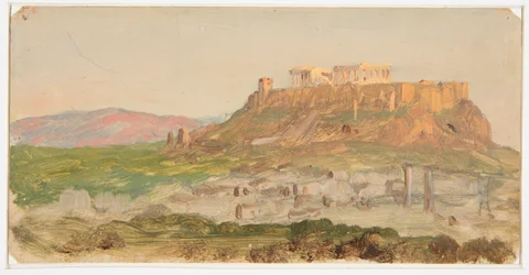 Utsikt over Akropolis, soloppgang