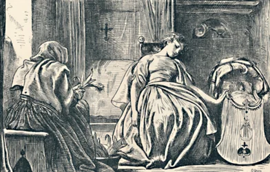 Tessa hjemme. Fra George Eliots Romola, 1862-63, 1923