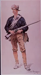 Spansk-amerikansk krig 1898, amerikansk infanterist bevæpnet med Krag-Jorgensen magasinrifle