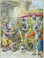 Drapet på kong Henrik IV av François Ravaillac i Rue de la Ferronnerie, Paris, 14. mai