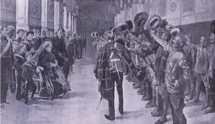 Dronning Victoria inspiserer ugyldige kolonier i St George