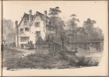 En av en serie med seksti skisser av hytter. London, 1825.