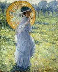 Kvinne med parasoll, ca. 1906 (olje på lerret)