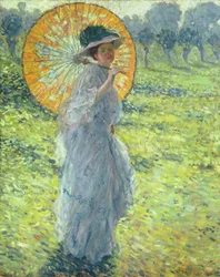 Kvinne med parasoll, ca. 1906 (olje på lerret)