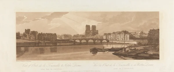 Utsikt over Pont de la Tournelle og Notre Dame, tatt fra Arsenal 1802