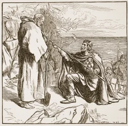 Egfrid ber St. Cuthbert, illustrasjon fra 