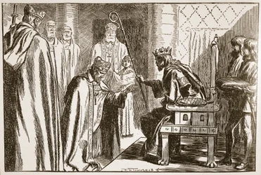 Investiture of a Saxon biskop, illustrasjon fra 