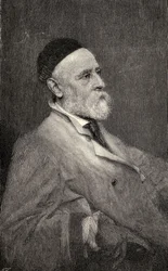 Portrett av George Frederick Watts, gravert av T. Johnson etter fotografiet av Hollyer, fra 