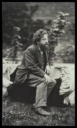 Portrettfotografi av William Morris (1834-96) av Frederick Hollyer (1837-1933) (sepiafoto)