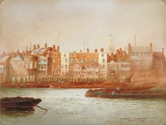 Wharves at Limehouse, London, c1850