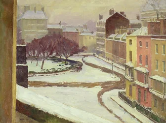 Snø på Hanover Square, London
