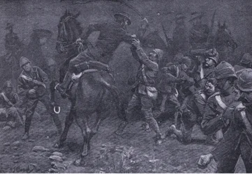 Major Boole-Smith takler De Wet, fra After Pretoria: The Guerilla War utgitt av Harmsworth Bros Limited, 1901