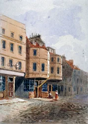 Utsikt over Oliver Cromwells hus, Clements Lane, Westminster, London, c1840