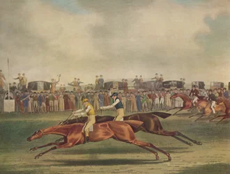 'Sir Joshua slår jomfru på Newmarket', c1816, 1929